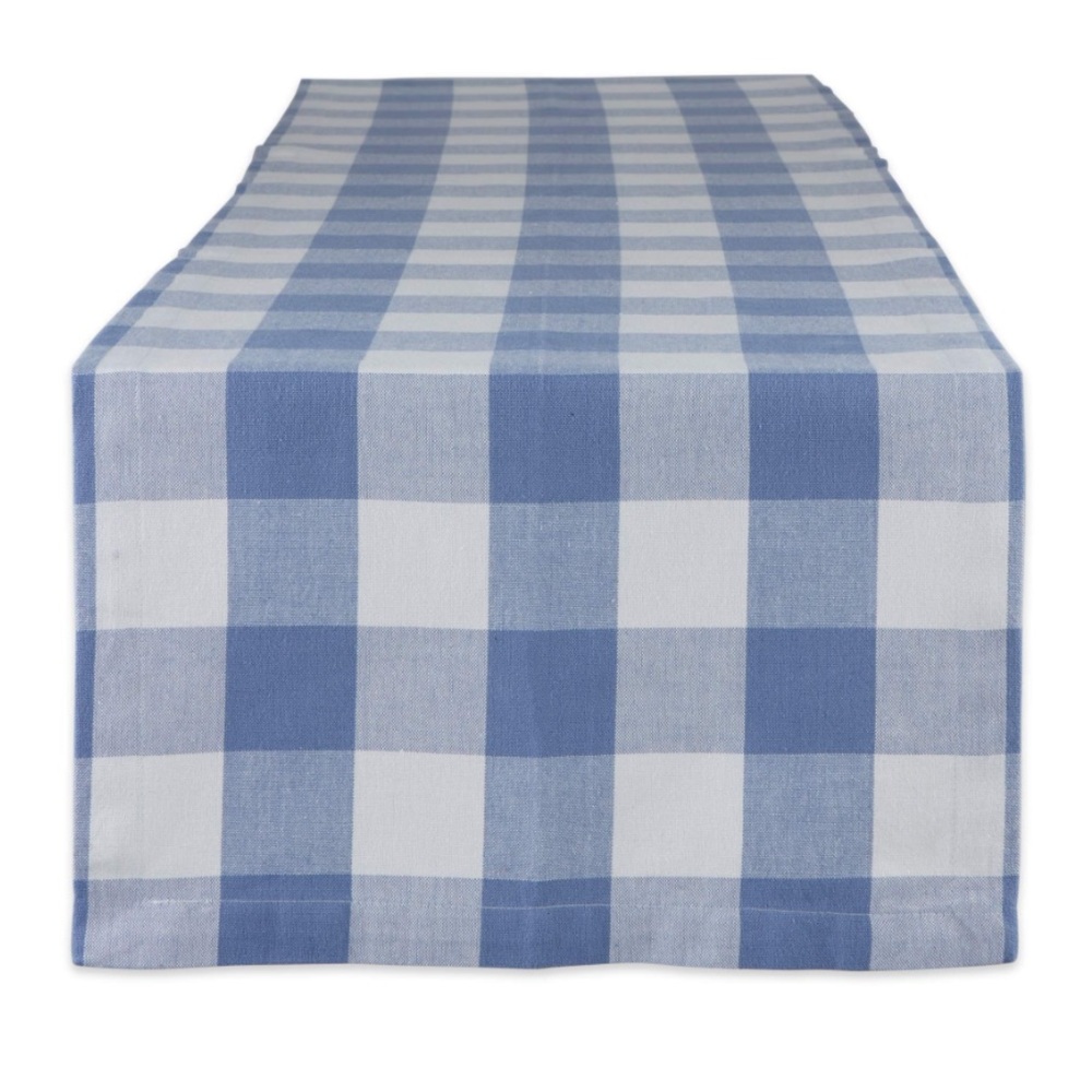 Blue and White Checkered Table Runner